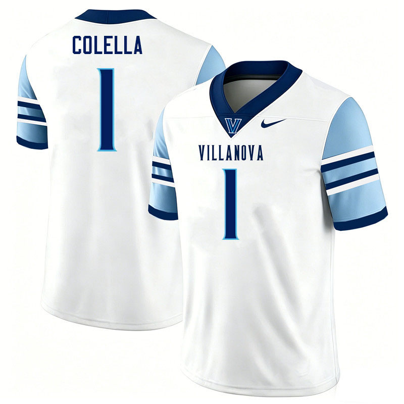 Villanova Wildcats #1 Luke Colella College Football Jerseys,Uniforms-White